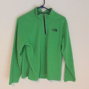 Boy’s Green The North Face 1/4 zip Pullover SizeXL